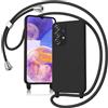 Keteen Cover per Samsung Galaxy A23 5G/4G con Collana Custodia con Cordino TPU Corda Silicone Bumper Regolabile Staccabile Shock Absorption Antiscivolo Protettiva Custodia per Samsung A23 5G/4G, Nero