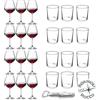 Collezione DIVINO Set Calici 12 Persone, Servizio Calici Di Vetro, Set Calici da Vino Rosso Mod DIVINO, Servizio Bicchieri Acqua Vetro Trasparente Mod BODEGA Con Cavatappi Sanfilippo -Servizio Elegante, Semplice
