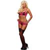 Magic Silk - Wild Kitten Magia Seta, Selvaggio Kitten Peek-A-Boo ferretto del reggiseno delle donne e Short Set Cheeky, Rosa (rosa), L