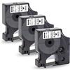 Pristar 3x 12mm Compatibile per Dynmo 45013 S0720530 Nero su Bianco D1 12mm Nastro Etichette per Dynmo Label Manager 160 280 210D 360D 420P 450D PnP