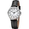 REGENT Orologio da donna unisex in titanio con cinturino in pelle, analogico, 10 ATM, vetro zaffiro 3287.90.19, Cinturino in pelle bianco
