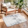 Tinyboy-hbq Tappeti dal design moderno per soggiorno, a pelo corto, per soggiorno, camera da letto, grigio (80 x 120 cm, Grigio/Beige)