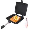 Bobikuke Padella a Doppia Faccia, Tostapane Rimovibile Antiaderente in Alluminio, Piastra Toast Induczion per Colazione Sandwich Panini
