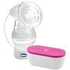 Chicco Tiralatte Elettrico Portatile, Compatto e Leggero, Estrazione Efficace Naturale Con 5 Livelli Di Intensità, Delicato Ed Ergonomico, Tettarella Inclinata Tappo Ermetico, Bianco, 150 ml