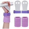 Abeillo 2 set di fasce da polso per la ginnastica per ragazze, giovani e bambini, impugnature da ginnastica viola, protezione per il palmo della barra da ginnastica e supporto per il polso, accessori