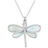 OHAYOO Opale Libellula Collana in Argento Sterling 925 Libellula Ciondolo Collana Carino Libellula Gioielli Regali Per Donne Ragazze Bambini (Bianco)