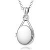 VICKWOOD H2O Improvvisamente sirena con medaglione placcato in platino con 5A zirconi h2o Amuleto personalizzato per immagini Regalo per donne per compleanno (5A Silber_Weiß)