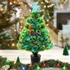 CORST Mini albero di Natale artificiale da 55 cm, in fibra ottica, pre-illuminato, da tavolo, piccolo albero di Natale da tavolo con puntale, illuminazione RGB per tavolo, decorazione per le vacanze