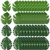 TESSTSY Foglie di palma artificiali, 48 pezzi, foglie di Monstera, decorazione tropicale per Jungle e feste, verde, tema spiaggia e compleanno