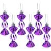 Christmas Concepts® Confezione di mini palline a forma di dolce da 6-8 cm - Decorate con brillantini e glitter - Decorazioni per l'albero di Natale (Viola)
