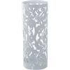 DRW Portaombrelli Rotondo in Metallo Traforato Bianco 19 x 49 cm, 19x49cm
