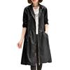 ORANDESIGNE Trench con Cappuccio Lungo Donna Cappotto Parka Cappotti Manica Lungo Giacca a Vento Sciolto Giacca Tinta Unita Casual Cardigan Outwear Zip Tasche Primavera e Autunno A Nero S