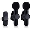 BOXOB 2 Pezzi Microfono Lavalier Wireless per iPad, K3-2C Microfono Wireless per Registrazione Video Live Streaming Vlog Intervista Presentazione Varie APP