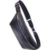 Fa.Volmer ® Leggera borsa a tracolla crossbody da uomo in vera pelle - capiente e robusta borsa a tracolla, borsa da petto in look nobile | nero