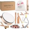 STOIE'S 15 PZ Strumenti Musicali Legno Bambini 3 4 5 6 Anni Percussioni Montessori Set Strumenti Musicali Bambini Tamburello Bambini Giocattoli Musicali Giochi