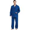 Kolipajam Pigiama da uomo in 100% flanella di cotone tinta in filo, comodo, con tasche, coulisse in vita, per inverno, M