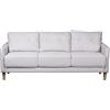 DRW Divano a 3 posti in poliestere con gambe in legno gomma grigio chiaro 189 x 75 x 86 cm