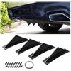 JNNJ 4 Pezzi Spoiler Posteriore, Aletta Di Squalo Universale Diffusore Spoiler, Paraurti Posteriore per Auto Con Alette Di Squalo, Spoiler Posteriori Auto Circondato Paraurti Telaio(Nero/Curva)