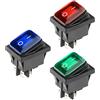 ETOPARS 3 Pezzi 12V 20A Interruttore A Bilanciere Rotondo per Auto Luminoso a LED Blu Rosso Verde Nebbia Interruttore a levetta Impermeabile Rotondi Pulsante 4 Pin ON off DPST