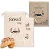 New Living Borsa New Living per il Pane Extra Large in Lino Biologico | 44 x 35 cm | 2 Sacchetti Riutilizzabili per Conservazione Alimenti