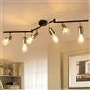 CBJKTX plafoniera plafoniera vintage nera - faretto da soffitto con 6