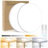 OUILA Plafoniera LED Soffitto Dimmerabile [2 Pezzi], 24W Lampada con Telecomando 3000K-6500K Plafoniera Bagno IP44 Impermeabile Ø28CM 2000LM Lampadario LED per Cameretta, Cucina, Soggiorno