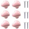 Xinlie Forma di Cuore Pomello in Ceramica Pull a Forma di Cuore per Cassetti Maniglia per Camera Dei Bambini Pomelli Cassetti con Viti da 6 Pomelli per Cameretta,Maniglie Delle Porte,Armadi (Rosa)