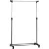 Amazon Basics Appendiabiti con ruote, colore cromo, (91.5-145) x 42 x 161 cm (L x W x H)