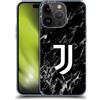 Head Case Designs Licenza Ufficiale Juventus Football Club Nero Marmoreo Custodia Cover in Morbido Gel Compatibile con Apple iPhone 15 PRO