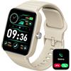 Quican 1,8 Orologio Smartwatch con Risposta Chiamate e Whatsapp con Alexa per iOS Android, Frequenza Cardiaca, SPO2, Monitoraggio del Sonno, Passi, Contacalorie, Fitness Tracker Uomo Donna, Cachi