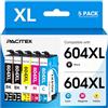 PACITEK 604XL Cartucce Multipack per Cartucce 604xl Epson compatibili per Epson XP-2200 XP-2205 XP-3200 XP-3205 XP-4200 XP-4205 WorkForce WF-2910DWF WF-2930DWF WF-2935DWF WF-2950DWF (5-Pack)