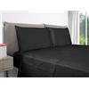 EVERGREENWEB MATERASSI & BEDS EVERGREENWEB - Federe Cuscini Letto Matrimoniale 50x80 cm, Set di 2 copricuscini in Puro Cotone con patella interna, Anallergico, lavabile in lavatrice - Nero