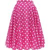 FYMNSI Gonna rockabilly da donna vintage anni '50 con stampa floreale retrò a pieghe elastica a vita alta, rosa a pois, XXL