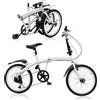 Lightakai Bicicletta pieghevole da 20 pollici, bicicletta pieghevole per adulti con 7 marce, bicicletta pieghevole per uomo e donna, per città e campeggio
