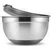 Mutilcolor Set Di 3 Ciotole In Acciaio Inox Con Coperchi Ermetici – 1,5/2,5/6 QT + Scolapasta E Grattugia 4 In 1 – Fondo Antiscivolo, Impilabili - 4