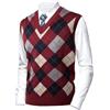 Herothorn Gilet Maglia da Uomo con Diamante Spesso Argyle Maglieria Senza Maniche Maglione Cardigan Scollo a V Smanicato Pullover Panciotto Canotte con Bottone