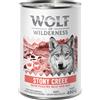 Wolf of Wilderness Adult "Expedition" 6 x 400 g umido per cane - Stony Creek - Pollame con Manzo