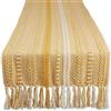DII Runner da tavola, in cotone, color oro miele, 15 x 72 (15 x 77, frangia inclusa)