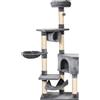 PawHut Albero tiragraffo per Gatti Torre Condominiale Multiripiano Altezza 150cm Stand con Giocattoli |Aosom