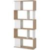Libreria 5 ripiani labirinto bianco quercia 80x29,5x173,5 cm