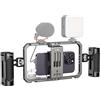 SMALLRIG Kit di Attrezzatura Video per Telefoni Cellulari Tutto in Uno per Creatori di Video Stabilizzatore Portatile in Alluminio per iPhone 17/16/15/14/13 Pro/Max e Altri Telefoni Android - 4121