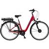 Fischer Cita 1.0, E-Bike Bici Elettrica Donna Uomo RH 44cm Motore Anteriore 32Nm Batteria 36V, Rosso Lucido, 71 cm