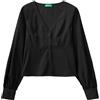 United Colors of Benetton Camicia 5q3zdq050, Camicia Donna, Nero 100, M