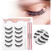 Acouto Ciglia FinteAdesivi, Magnete Ciglia Finte Eyeliner Liquido Magnetico Pinzette Set di Strumenti per il Trucco delle Ciglia