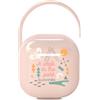 Suavinex Porta Ciuccio Bimbo, Capacita 2 Succhietti, Scatola Portaciuccio, Custodia, con Manico per Appendere al Passeggino, 0 Mesi, Walk in the Park Rosa