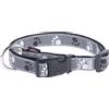 Trixie Collare Trixie Silver Reflect con motivo a zampine - Tg. M-L: circonferenza 35 - 55 cm x H 2 cm