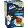 Felix Soup Filetti 12 x 48 g Alimento umido per gatti - Varietà di Mare
