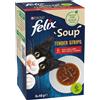 Felix Soup Filetti 12 x 48 g Alimento umido per gatti - Varietà di terra: Manzo, Pollo, Agnello