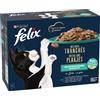 Felix Fettine al vapore 12 x 80 g Alimento umido per gatto - Selezione di mare in gelatina