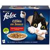 Felix Le Ghiottonerie in Salsa 12 x 85 g Alimento umido per gatto - Varietà di carne (Pollo, Manzo, Agnello, Anatra)